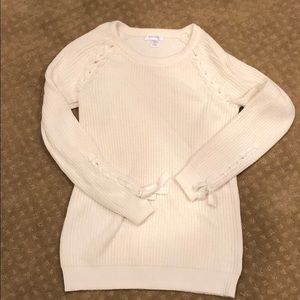 Motherhood maternity lace up bow sleeve sweater